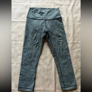 Lululemon Wunder Under Crop Herringbone‎ Black / Black Size 6